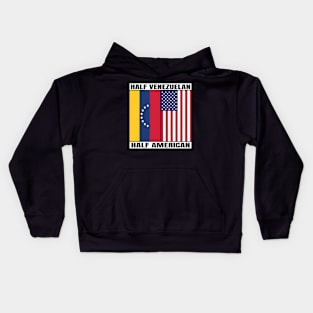 Half Venezuelan Half American Heritage USA Roots & Venezuela DNA Family Flag Design. Kids Hoodie